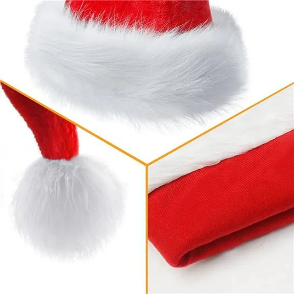 Christmas Hat, Santa Hat Holiday Hat for Unisex Adults Extra Thicken Classic Fur